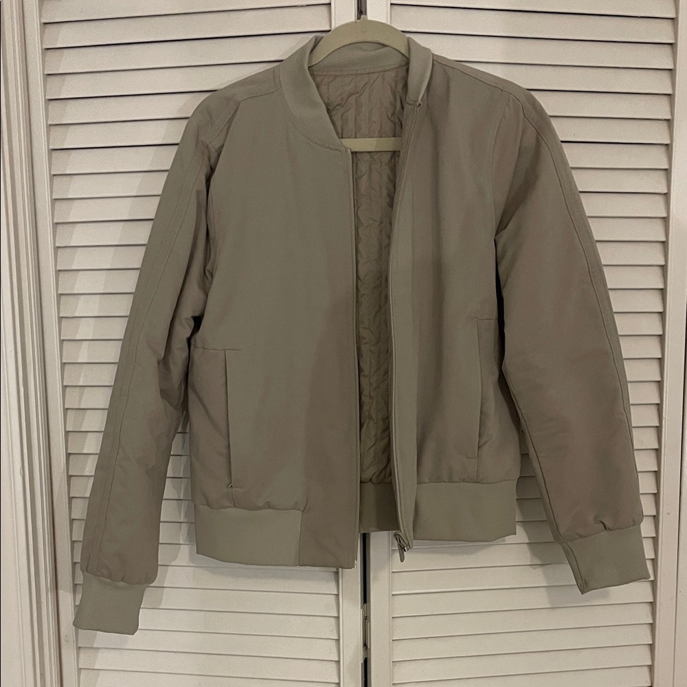 lululemon athletica Reversible Beige Bomber Jacket
